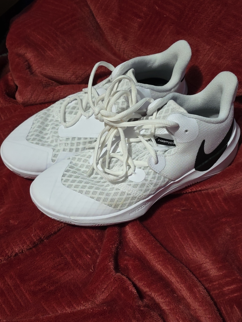Nike Zoom Hyperspeed Court Volleyball White and Black Shoes